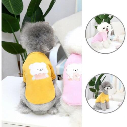 Skin-friendly Lovely Fashion Pet Dog Short Sleeve Shirt Outfit Two-leg Pet Apparel Close Fitting for Teddy