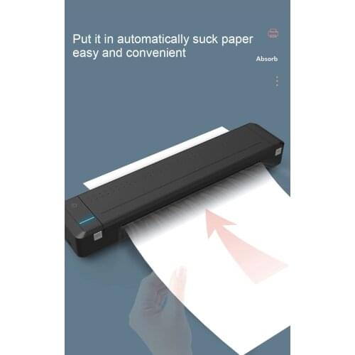 A4 Document Thermal Printer Mobile Mini Bluetooth Wireless Photo Inkjet Printer For Home iSO Android PC Support PDF File