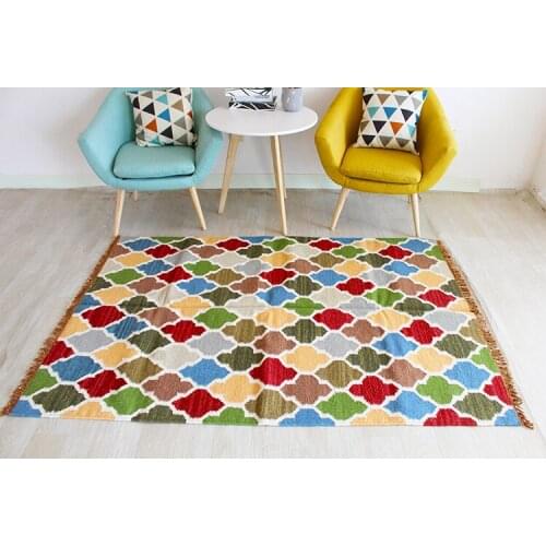 Gorgeous kilim carpets knitted Roman bells runner carpets for home decoration geometric TURKISH Wool Rug Carpet