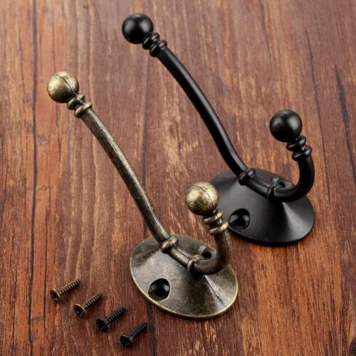 Vintage Bronze Single Hooks Zinc Alloy Hat Coat Robe Clothes Hat Wall Hanger Bathroom Kitchen Hooks Hanger Furniture Hardware