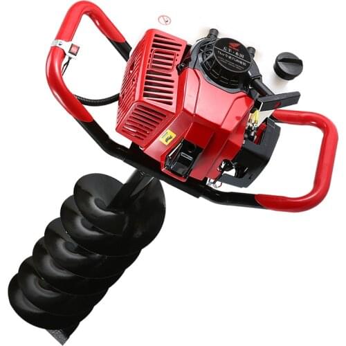 71CC Gasoline Earth Auger With 15cm Drilling Head High Power Two Stroke Gasoline Hole Drilling Machine Garden Working Machine