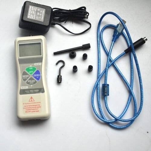High Precision Digital LCD Display DS2-500N Push Force Gauge Push 500N 50KGS Pull Strength Tester Small Sensor Dynamometer