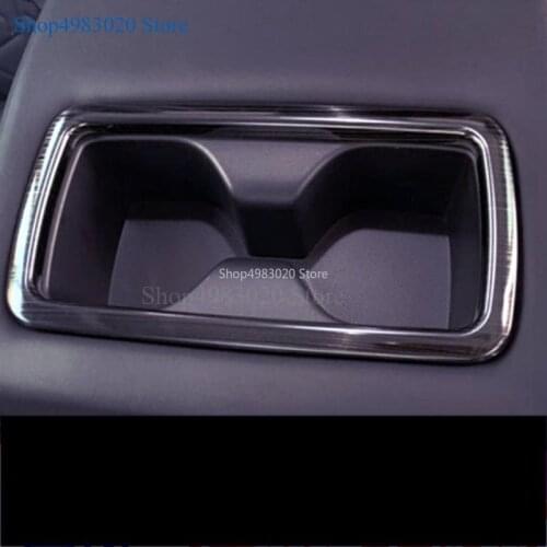 Stainless steel Rear armrest sequins rear armrest cup decoration frame modification for Toyota RAV4 XA50 2019 2020 accessories