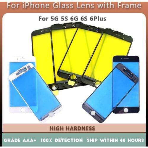 Touch Panel Replacement For iPhone 5G 5S 6G 6S 6Plus Front Outer Screen Glass Lens With Frame Bezel Repair parts