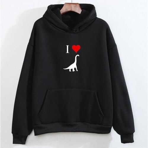 Oversized Women Cute Hoodies Heart-shaped Printed Sweatshirt Women Autumn Winter Streetwear Pullovers Thick Warm Hoodie Jumper
