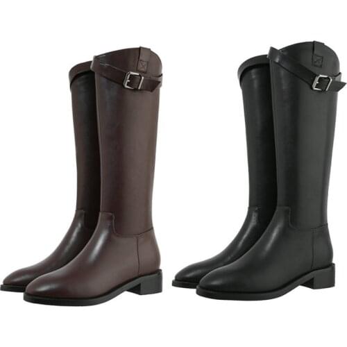 2021 Women Genuine Leather Boots Fashion Handmade Classic European and American Fashion Womens Knee-high Boots