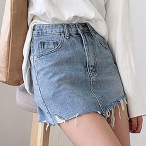 Plus Size Women Skirt Shorts Korean Style Denim Shorts Jeans High Waist Slim A-line Unique Free Shipping