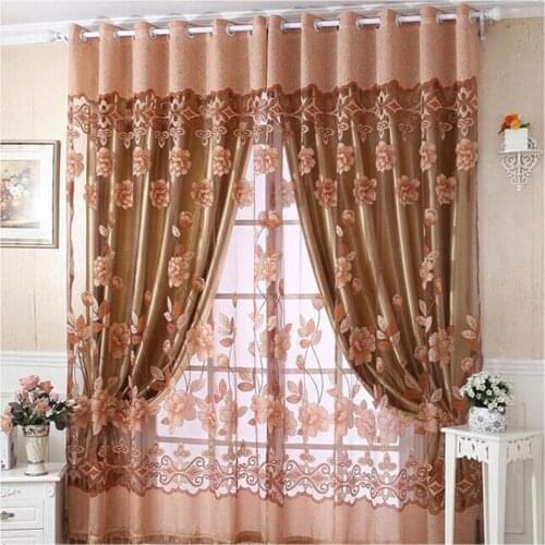 1 Side Blinds Roller Blinds Room Curtains Divider Print Window Floral Voile Door Curtain Smart House Home Decoration