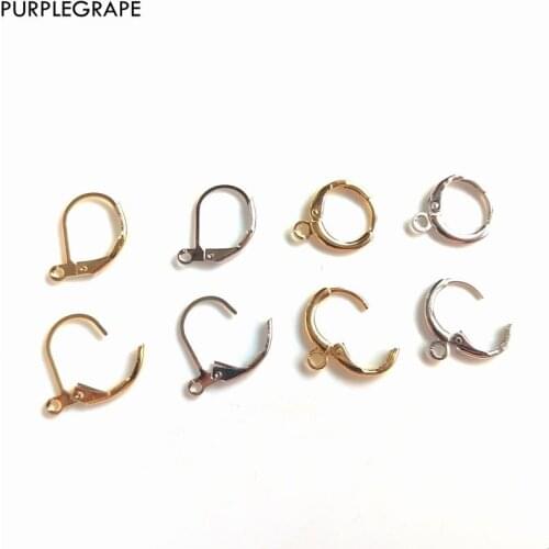 10pcs Alloy Plated Gold Diy Base Earrings Ear Hook Jewelry Making Accessories