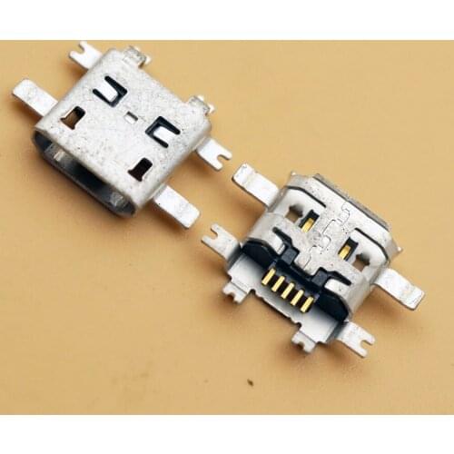 Smonisia 10pcs 6 SMD Foot Micro 5P USB Female Socket Sink Type with Hole replacemnt for MOlex47491-0001