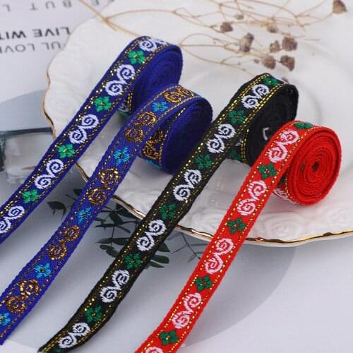 11 yards/roll Retro Ethnic Jacquard Embroidery Ribbon for Diy Curtains Home Textiles Trims Clothing Accessories