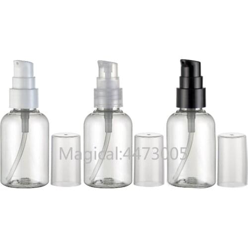 30/50pcs/lot 50ml Emtpy Clear Cosmetic Lotion Pump Bottle,DIY Refillbale Travel Plastic Container,Portable Makeup Tools Package