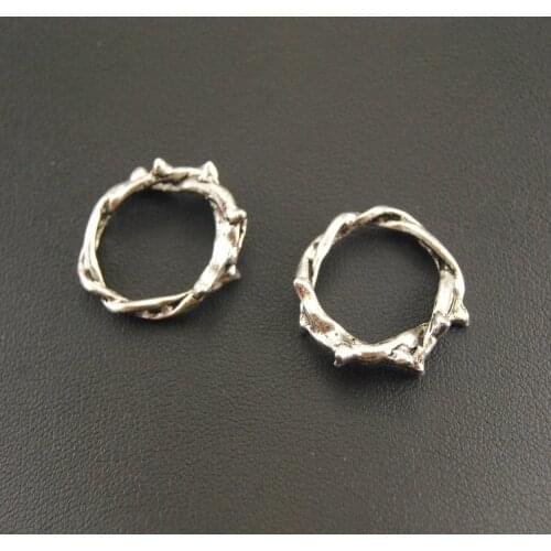 30pcs Alloy Pendant Jewelry Findings Silver Color Weaving Ring Fashion New Accessories 21x22mm A1269