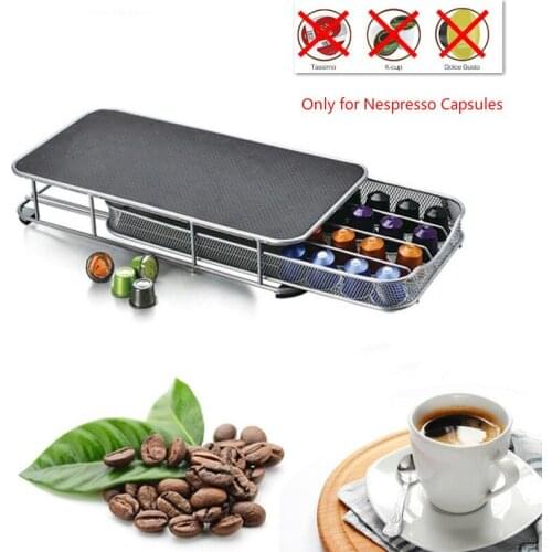 40 Pods Coffee Capsule Organizer Storage Stand Practical Coffee Drawers Capsules Holder For Nespresso Coffee Capsule Shelves