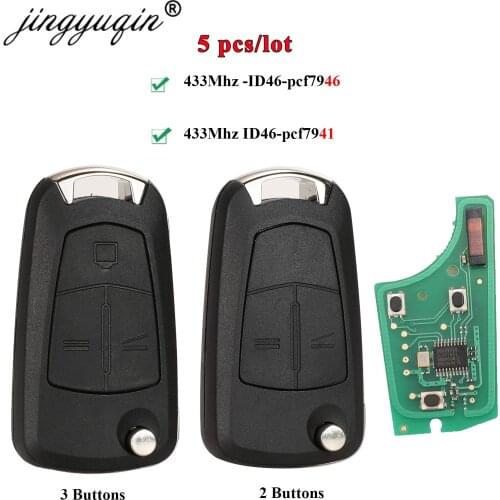 5pcs Car Remote PCF7941/PCF7946 Key Suit for Opel/Vauxhall Astra H 2004-2009 Zafira B 2005-2013 PCF7946 For Vectra C 2002-2008