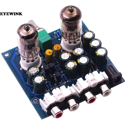 6J1 Tube Fever Pre Amplifier Preamp AMP Pre-Amplifier Board Headphone Buffer DIY Kit Module Stereo Potentiometer AC 12V Valve