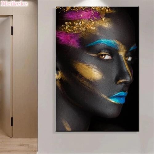 Needlework 5D DIY Diamond Painting Abstract african woman 3D Diamond Embroidery Diamond Mosaic Wall Sticker Home decor gift