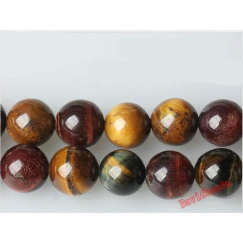Free Shipping Natural Stone three colors Mixed Color Tiger Eye Agat Round Loose Beads 16" Strand 6 8 10MM Pick Size