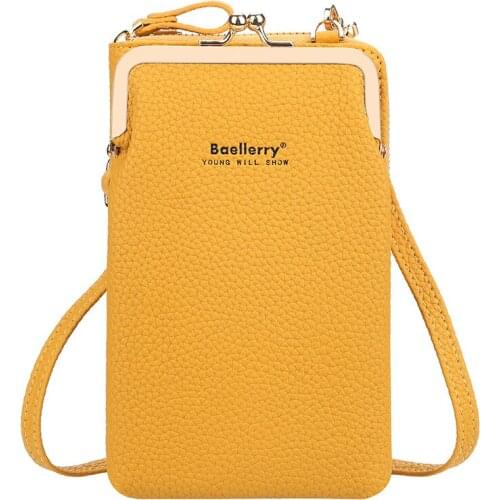 Brand Crossbody Bags Mini Phone Case Cell Phone Purse Smartphone Wallet Metal Pu Leather Shoulder Strap Handbag With Cardholders