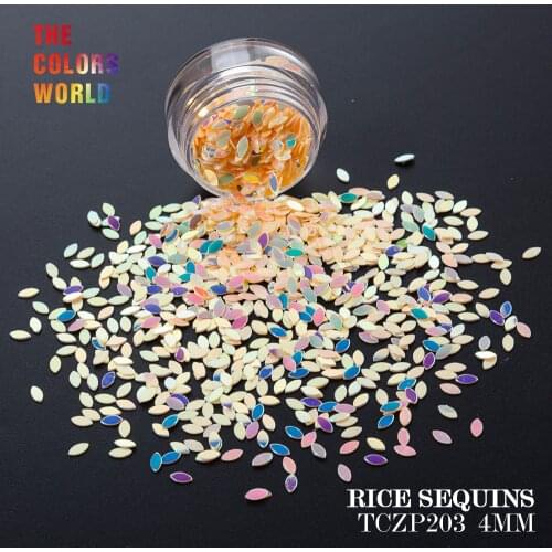 TCT-128 Rice Shape 4.0MM Sequins For Nail Art Decoration Body Art Nail Gel Polish Makeup Manual DIY Decoration Crafts Decoration