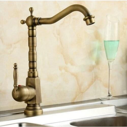 Bronze hot and cold single lever hot and cold kitchen sink faucet