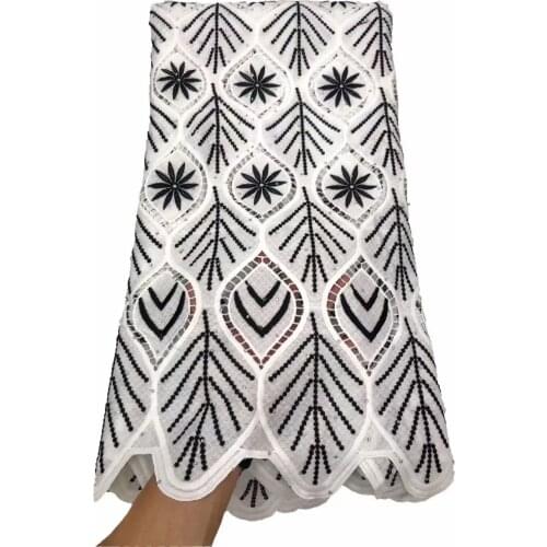 Black+White African Lace Fabric 2021 High Quality Lace Nigeria Lace Fabric French Milk Silk Fabric For Wedding Dress VFM5007