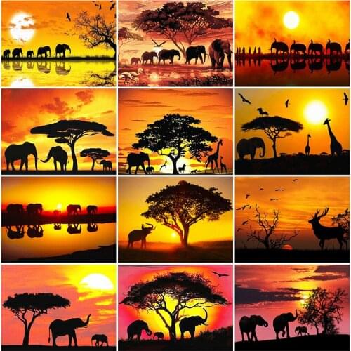 Evershine 5D DIY Diamond Painting Elephant Cross Stitch Kit Diamond Embroidery Animal Rhinestones Pictures Home Decoration