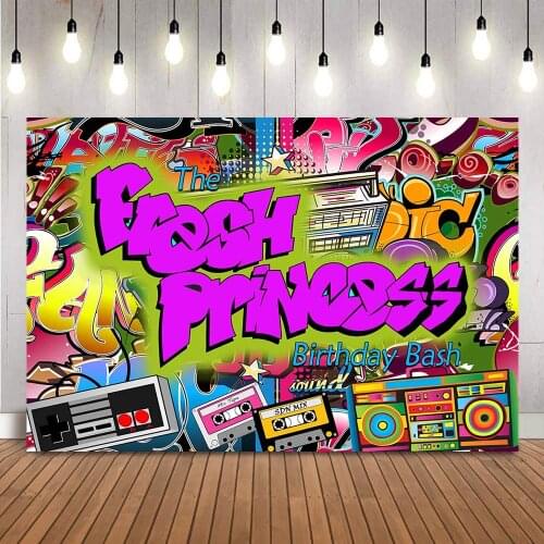 The Fresh Princess Birthday Bash Background for Photo Studio Graffiti Hip Hop Portrait Wall Photo Background Studio for Photo