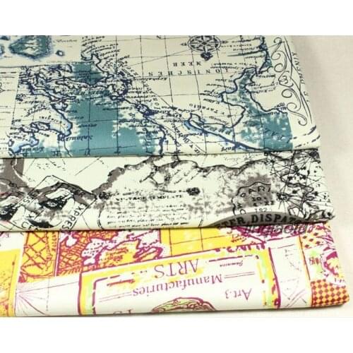 Imported printed cotton canvas retro clothing fabric