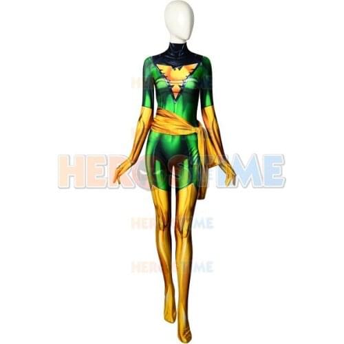 2018 Phoenix X-men Jean Grey Dyesub Girls Superhero Cosplay Costume Halloween Zentai Phoenix X-men Bodysuit