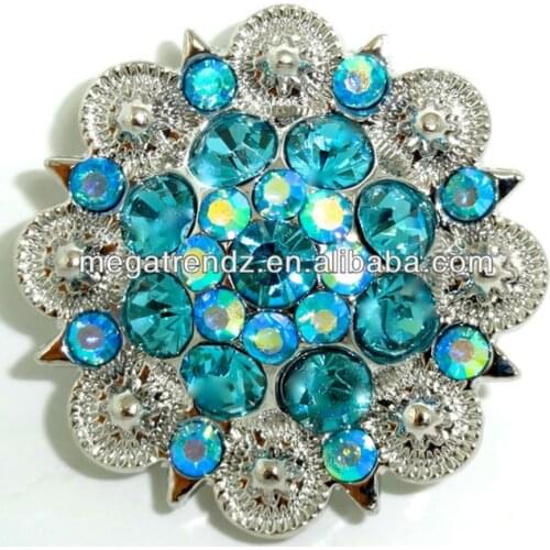 Cowgirl Crystal Leather Carft Item Western Concho Metal Folower Belt Rhinestone Concho with Screw Apprael Accessories