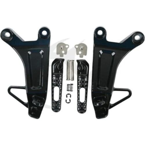 Motorcycle Black/Silver Rear Footrest Foot pegs Set For Honda CBR600RR CBR 600 RR 2003-2004