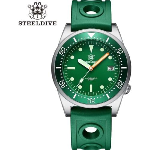 Men Automatic Watches men 200m Water Resistant 12 Luminous Bezel Stainless Steel strap diving Wristwatch