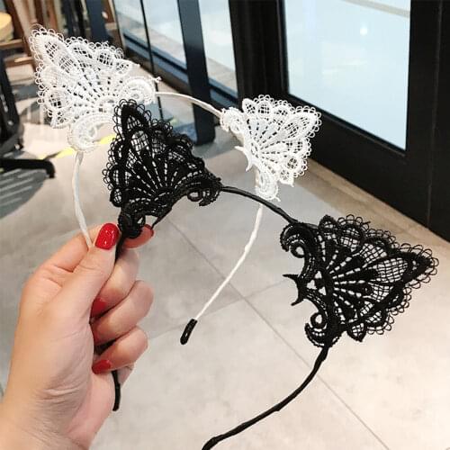 Cat ear hair band lace Hair Accessories Wide Shiny Weaving Hairbands Braided Headband Hair Hoop Fashion Hair Bands Bezel