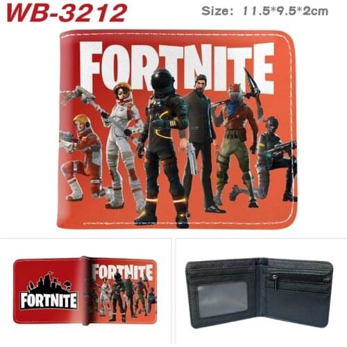 Original Fortnite Coin Purse Luxury Fashion Game Peripheral Full-color Printing Mens and Womens Short Card Bag Coin Purse Bags