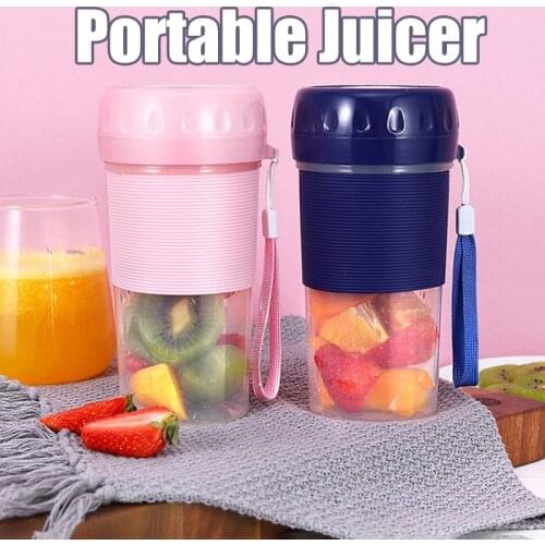 Portable Juicer USB Rechargeable Mini Mixer Personal Size Travel Drink Maker for Travel Office Sports Home _WK