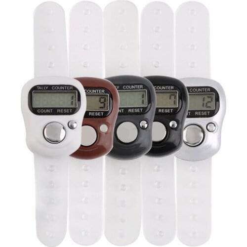 1 Pcs Portable Electronic Digital Counter Mini LCD Hand Held Finger Ring Tally Counter Stitch Marker Plastic Row Counter