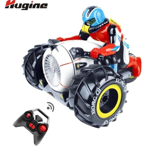 RC Car Dirt Bike Rock Crawler 2.4G Amphibious Radio Control Motorcycle Stunt Racing Vehicle Model Light Electric Hobby Toys