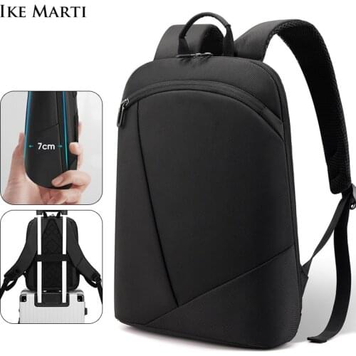 IKE MRATI Thin Laptop Backpack Men Bag 15.6 Inch Business Bag Women Backpacks Office Work Unisex Black Backpack Slim Back Pack