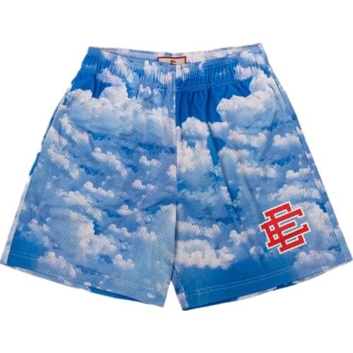 Mens Casual Shorts Fitness Five-Point Pants Running Sports Breathable Mesh Trend Young Fashion Loose Large Size Straight Shorts