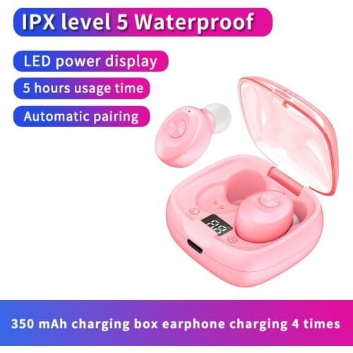 TWS Bluetooth Earphone Wireless Music Stereo Headphone Outdoor Sport Earpiece Mini IPX5 Waterproof Headset Earbuds