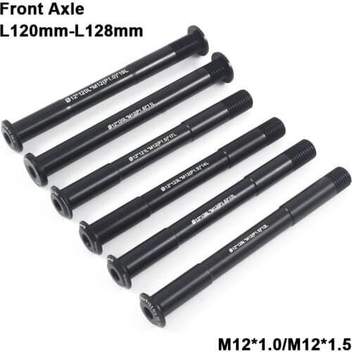 Bicycle Thru Axle Bike Quick Release Hubs Tube Shaft Skewers Front Axle L120 L121 L123 L126 L128 M12x1.5 M12x1.0 Bike Axle