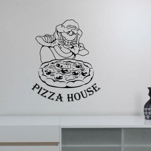 Pizza Sticker Restaurant Decal Poster Vinyl Art Wall Decals Pegatina Decor Mural Pizza Sticker Wall Decal Pizza Glass Sticker
