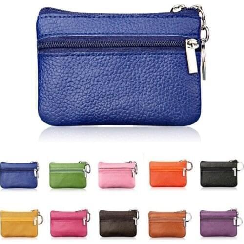 2019 Women Genuine Coin Purse Female Wallets Zipper Solid Simple Men PU Leather Bag Clutch Coin Mini Zipper Carteira Feminina