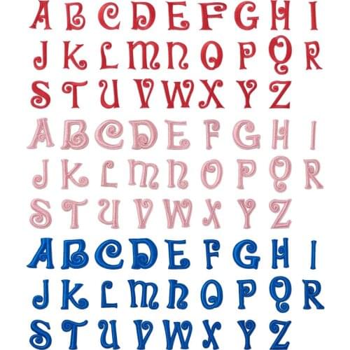 1Set Letter A-Z Alphabet Embroidered Patches Iron on Sew on Felt Cloth Alphabetic Appliques Embellishments for Clothing Backpack