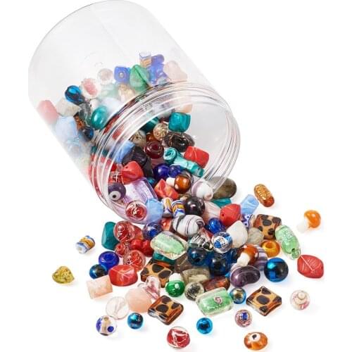 1 Box Handmade Lampwork Glass Spacer Beads Mixed Color& Shape Charm Beads For DIY Bracelet Necklace Jewelry Making