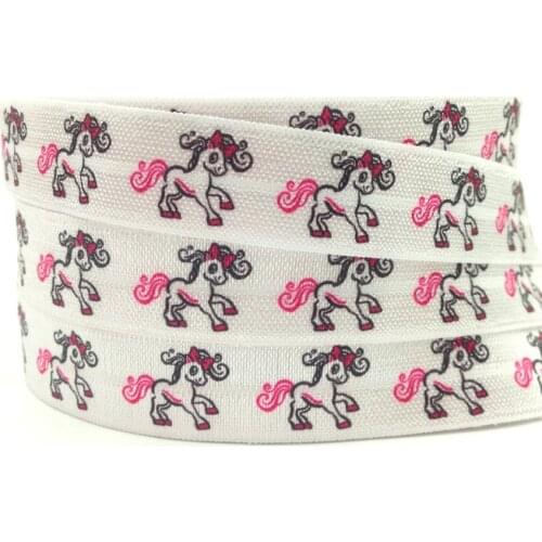 5 Yards 5/8" Cute Horse Printed foe elastic bands Sewing Apparel Accessories Handmade Lace Trims Wedding Decoration