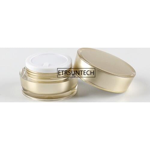 50pcs 15g Cream Jars Cosmetic Packaging Golden Blue Acrylic Small Glass Jars Cream Bottle Jar F2947