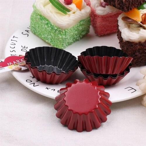 6/12pcs Egg Tart Molds Creative Chrysanthemum Shape Cake Cookie Mold Muffin Mould DIY Baking Tools For Home