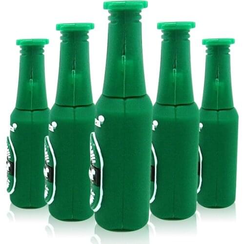 Fast speed Pendrive 32GB 16GB 8GB Beer bottle USB Flash Drive 128GB memory stick Waterproof Pen Drive 64GB Flash Drive USB Stick